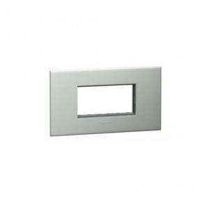 Legrand Arteor Pearl Aluminium Cover Plate With Frame, 6 M, 5757 41